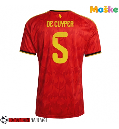 Moške Nogometnih dresov Belgija Maxim De Cuyper #5 Domači SP 2026 Kratki rokavi Moške Nogometnih dresov Belgija Maxim De Cuyper #5 Domači SP 2026 Kratki rokavi